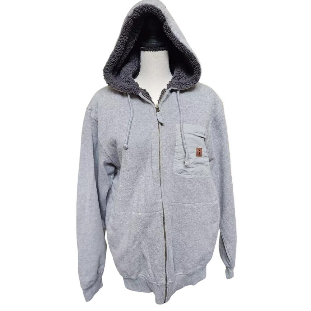 Coleman Men's Zip Front Jacket Size Medium Lined Hooded Gray
